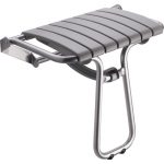 Siège de douche à fixer relevable, aluminium, gris