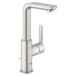 Mitigeur de lavabo argent brillant, GROHE Lineare l supersteel