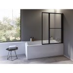 Pare-baignoire 2 volets pivotant pliant, H.140 x l.106 cm Lift