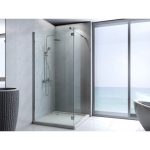 Paroi de douche à l'italienne, l.120+40 cm Lenox verre transparent 5 mm chromé