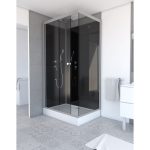 Cabine de douche rectangulaire L.110 x l.80 cm, Eclipse