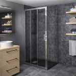 Douche Charm, avec receveur slate noir 80X100 cm