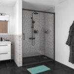 Douche Remix, avec receveur slate noir 90X140 cm