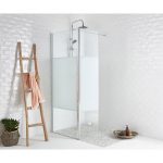 Paroi de douche à l'italienne, l.80 cm + l.40 cm verre fumé 8 mm Remix