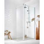 Paroi de douche à l'italienne, l.80 cm + l.40 cm verre transparent 8 mm Remix