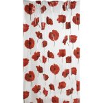 Rideau de douche en plastique l.180 x H.200 cm rouge, Pavot SENSEA