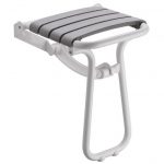 Siège de douche à fixer relevable, aluminium epoxy blanc