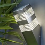 Applique montante extérieure LED intégrée 900 Lm gris Pyramide LUMIHOME