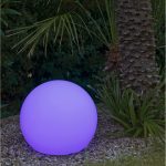 Boule solaire Buly, diam 30cm, changement de couleurs, blanc