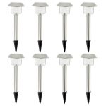 Lot de 8 balises solaire Changement de couleurs gris XANLITE