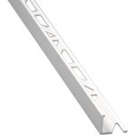 Equerre de finition carrelage mur/sol blanc brillant aluminium L.250cm x Ep.12mm