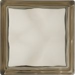 Brique de verre, bronze ondulé brillant