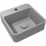 Lave-mains résine carré gris l.30 x P.30 cm, Smart