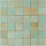 Mosaïque mur Zellige vert 5 x 5 cm