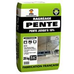 Ragréage poudre pente jusqu'à 10%, gris clair, 5m²,25 KG