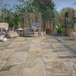 Carrelage sol extérieur forte effet pierre doré Monastère l.30 x L.50 cm