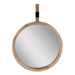 Miroir à suspendre, Diam.30 cm, bois Scandi noir