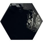 Carrelage mur noir émaillé l.17.5 x L.20 cm, Hexa