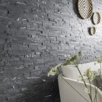 Plaquette de parement ardoise noir et blanc Black slate intérieur