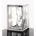 Angle brique de verre, transparent ondulé brillant