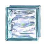 Brique de verre, bleu vague brillant