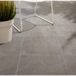 Carrelage sol extérieur forte effet béton anthracite Alma l.45 x L.45 cm
