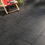 Carrelage sol extérieur forte effet béton noir Stone edge l.30 x L.60 cm
