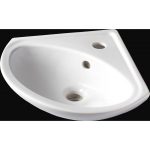 Lave-mains céramique angle blanc l.35 x P.35 cm, Sigma