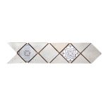 Listel Renaissance diagonale décoré naturel, l.6.5 x L.32 cm