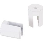 Lot de 2 supports tablette octogonaux, blanc laqué