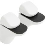 Lot de 2 supports tablette pince, blanc laqué
