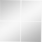 Lot de 4 miroirs non lumineux adhésifs carrés l.30 x L.30.5 cm