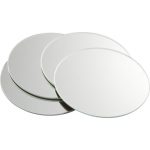 Lot de 4 miroirs non lumineux adhésifs ronds l.15 x L.15 cm