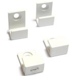 Lot de 4 pattes à glace ,en U , blanc laqué