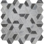 Mosaïque sol et mur Graphik hexa noir 5 x 5 cm