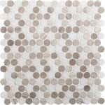 Mosaïque sol et mur Pastille marbre blanc et moka