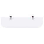 Tablette + supports, carré avec coins arrondis, verre simple