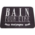 Tapis de bain l.55 x L.85 cm noir et blanc, Soft SENSEA
