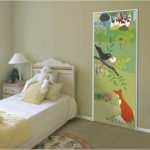 Sticker porte Le corbeau et le renard 83 cm x 204 cm