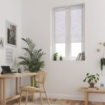 Store enrouleur tamisant, blanc et gris clair Tropic, 37/40 x 160 cm