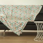 Plaid Pina pinky flanelle, rose & bleu l.130 x L.160 cm