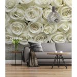 Photo murale A la rose blanc papier KOMAR l.368 x H.254 cm
