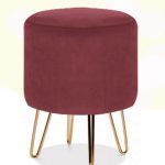 Pouf d'intérieur rouge Goldy velours, 30 x 30