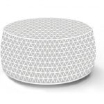 Pouf de sol gonflable blanc / gris, 53 x 53 cm