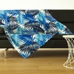 Plaid Bibas flanelle, bleu l.130 x L.160 cm