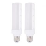 Lot de 2 tubes downlight LED E27 9W = 806Lm (équiv 60W) 3000K LEXMAN
