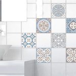 Stickers adhésifs carrelage mural Carreaux de ciment grège 10 cm x 10 cm