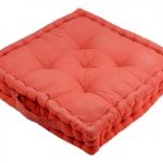 Coussin de sol Sina, corail l.45 x H.10 cm