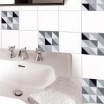 Stickers adhésifs carrelage mural Scandinave noir & blanc 15 cm x 15 cm