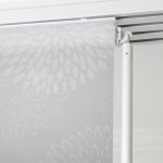 Panneau japonais Fleurs artifices, blanc/gris, H.250 x l.50 cm
